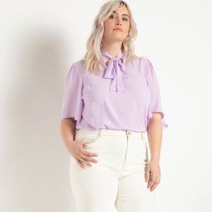 NWT Bow Blouse with Flutter Sleeve